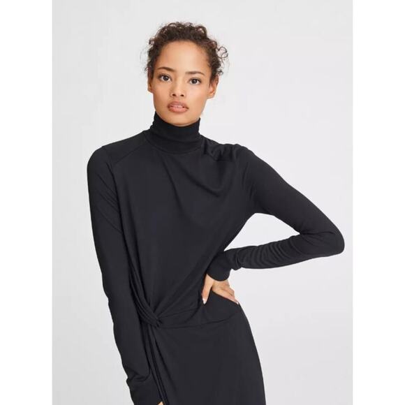 Rag & Bone NWT Black Draped Shaw Midi Dress- Size XXS - Picture 5 of 11